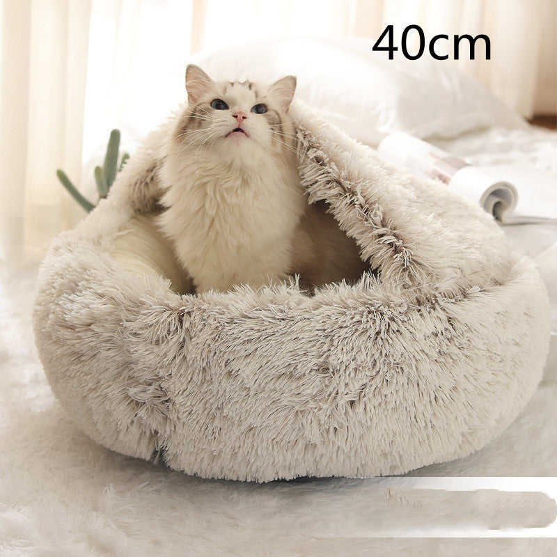 Round Plush Warm pet Bed House