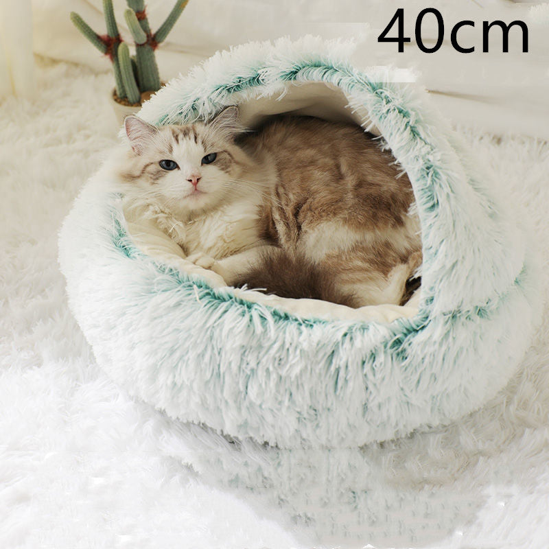 Round Plush Warm pet Bed House
