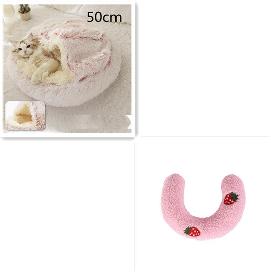Round Plush Warm pet Bed House