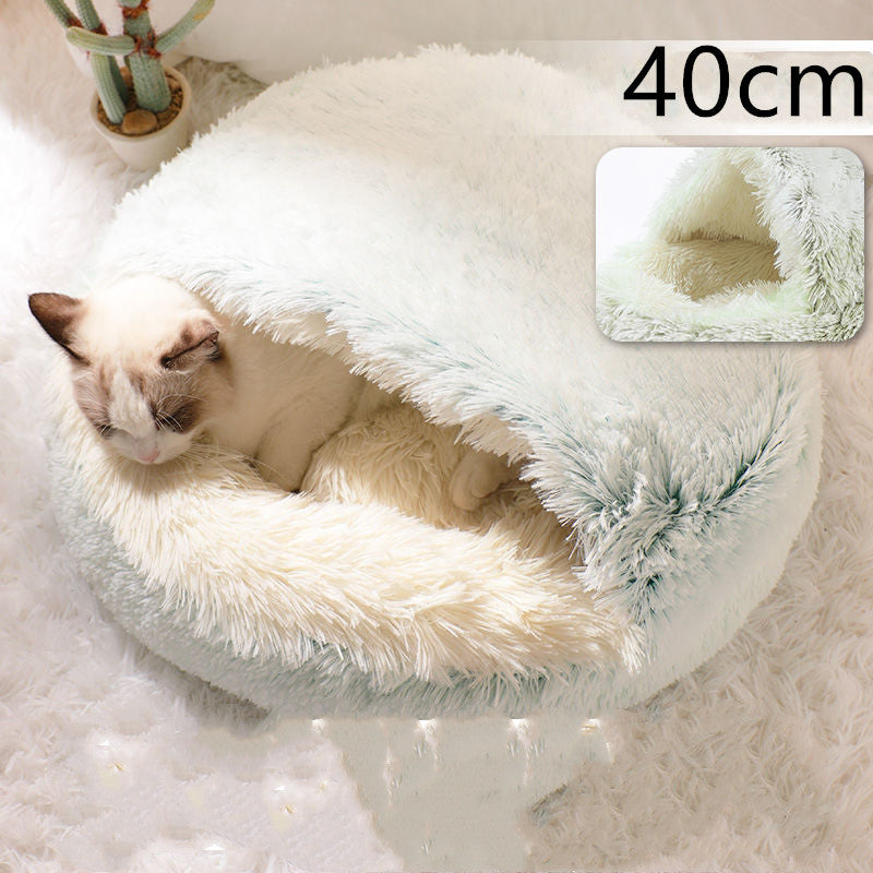 Round Plush Warm pet Bed House