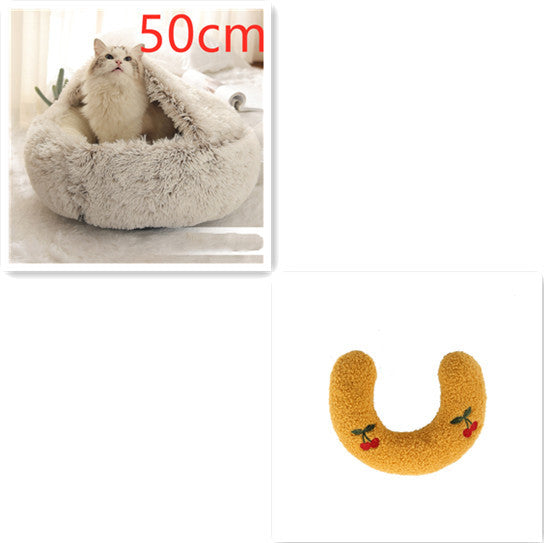 Round Plush Warm pet Bed House