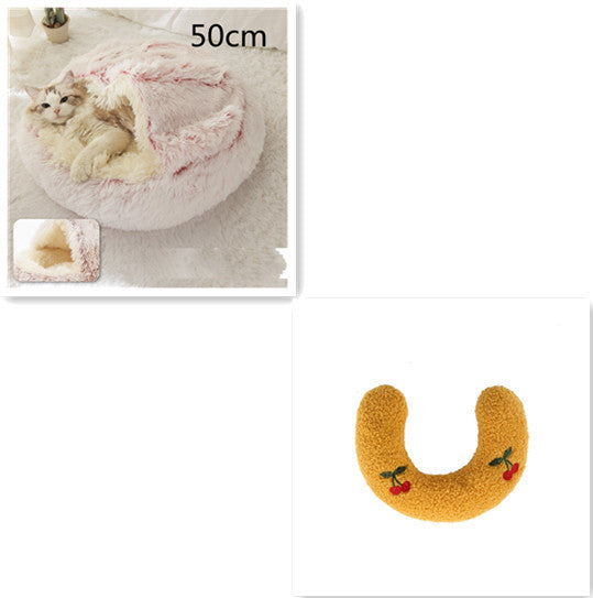 Round Plush Warm pet Bed House