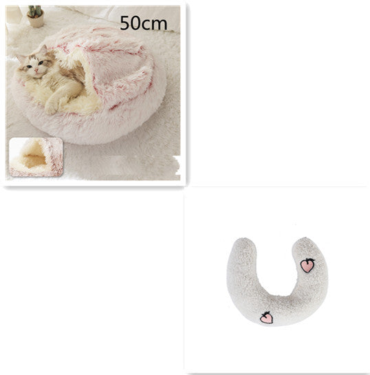 Round Plush Warm pet Bed House
