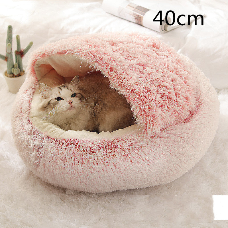 Round Plush Warm pet Bed House