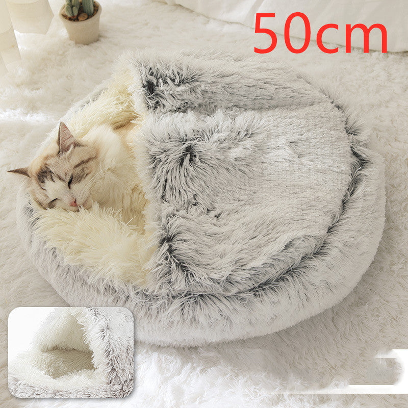 Round Plush Warm pet Bed House