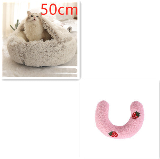Round Plush Warm pet Bed House