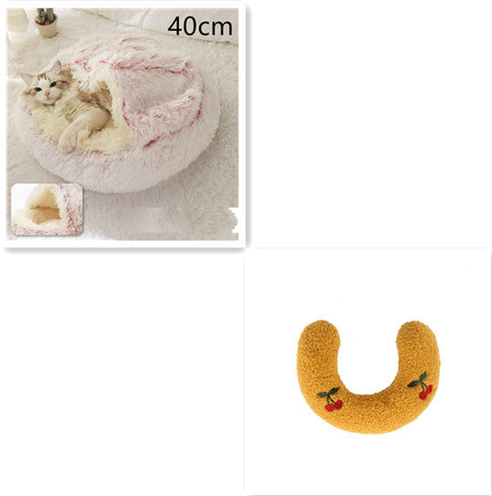 Round Plush Warm pet Bed House