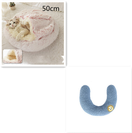 Round Plush Warm pet Bed House