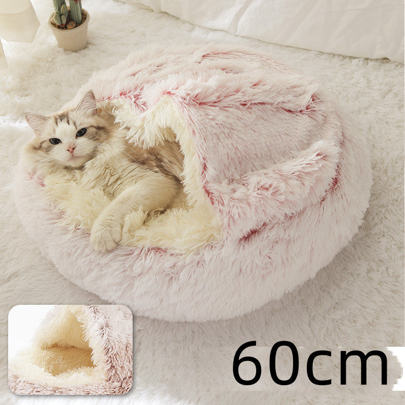 Round Plush Warm pet Bed House