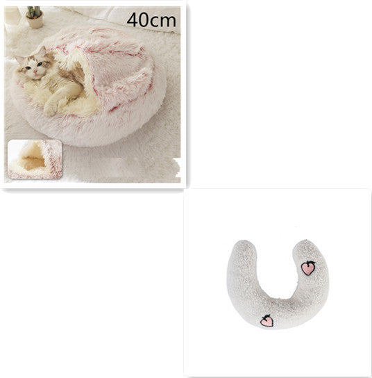 Round Plush Warm pet Bed House