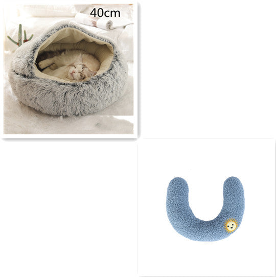 Round Plush Warm pet Bed House