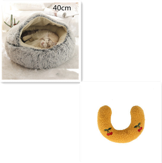 Round Plush Warm pet Bed House