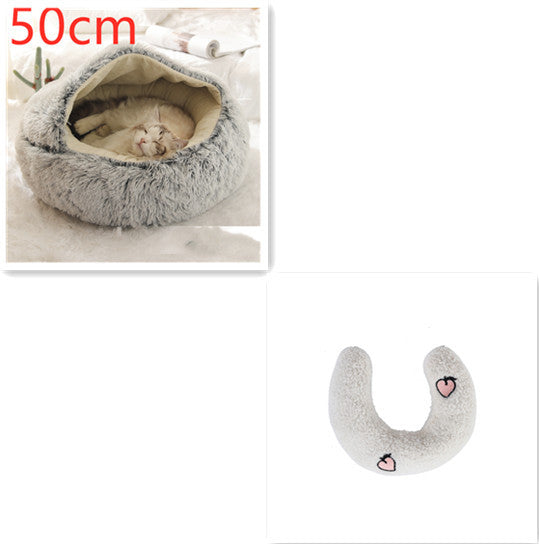 Round Plush Warm pet Bed House