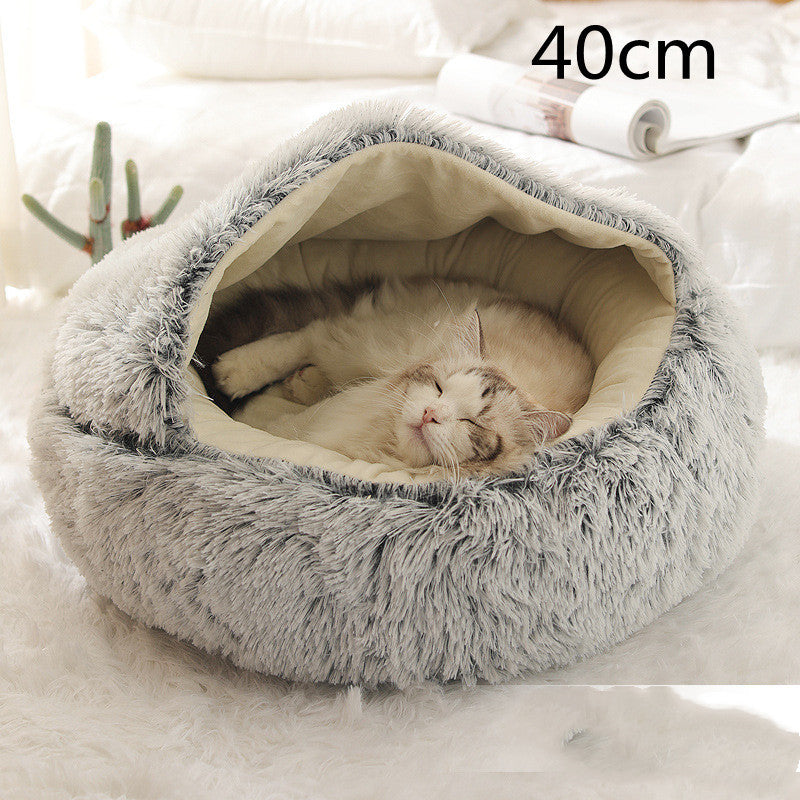 Round Plush Warm pet Bed House