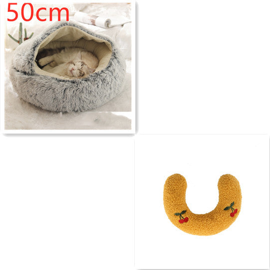 Round Plush Warm pet Bed House