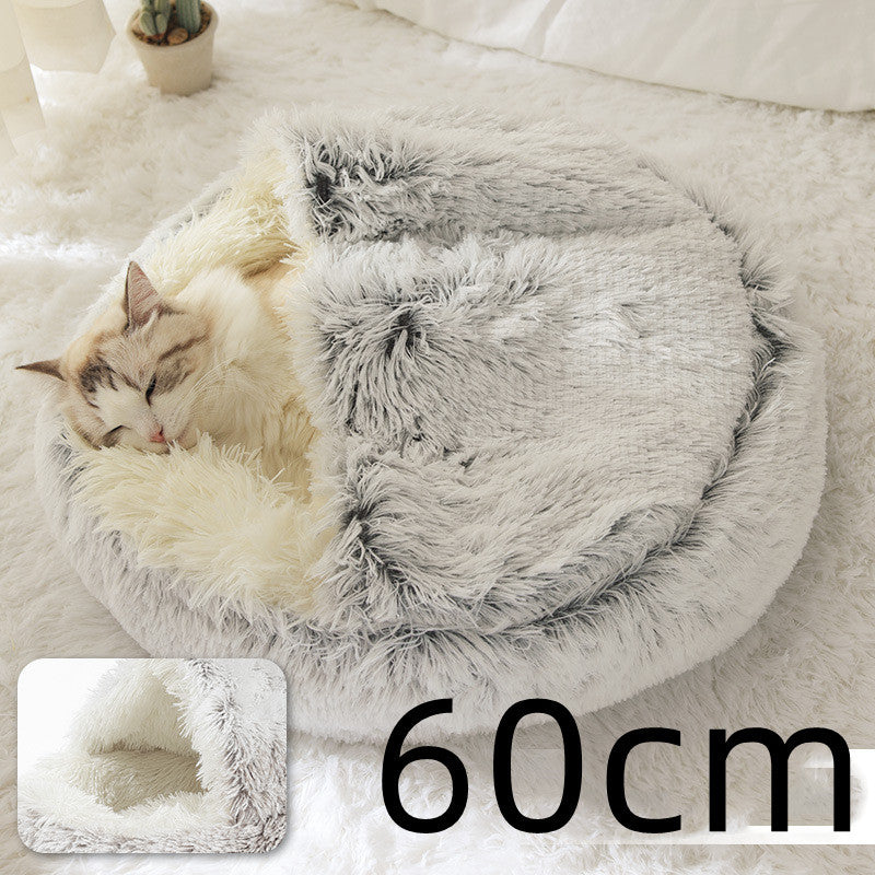 Round Plush Warm pet Bed House