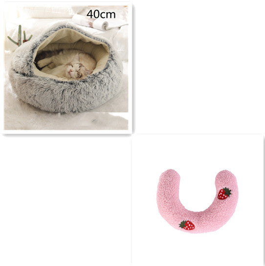 Round Plush Warm pet Bed House
