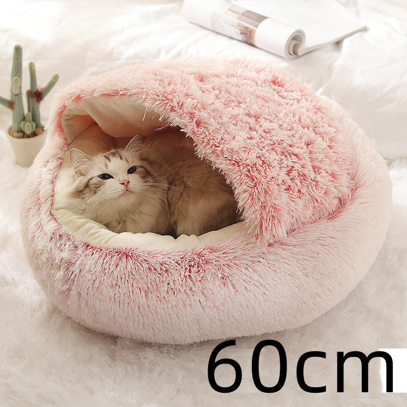Round Plush Warm pet Bed House