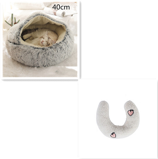 Round Plush Warm pet Bed House