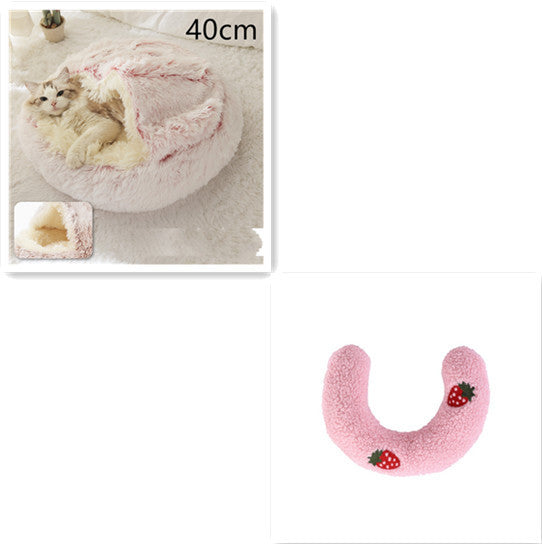 Round Plush Warm pet Bed House